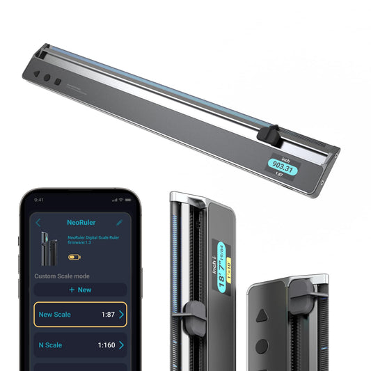 HOZO NeoRuler 디지털 스케일 자 12인치 스마트 눈금자 ±0.004인치 정확도 93종 내장 스케일 1번 사진