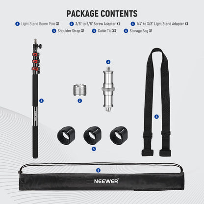 NEEWER 붐폴 스탠드 MS-230C 230cm 휴대용 텔레스코픽 알루미늄 조명 스탠드 7번 사진