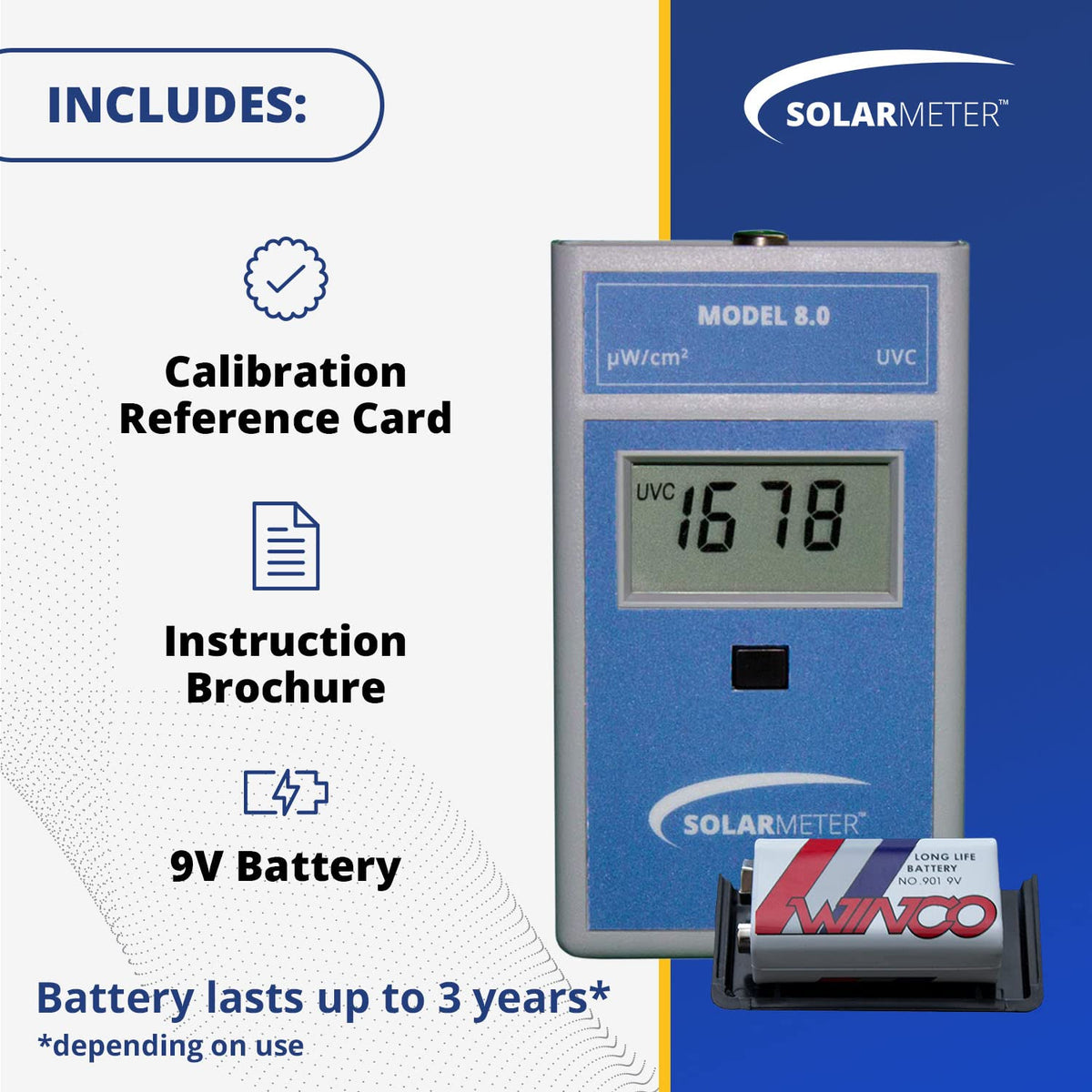 Solarmeter 자외선 UVC 램프 측정기 Model 8.0 0-1999 μW/cm2 4번 사진