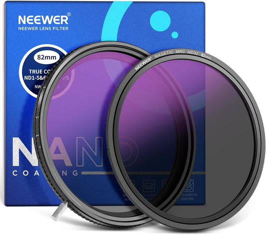 NEEWER 82mm 가변 ND CPL 2in1 필터 ND2-512 자석식 ND32 포함 1번 사진