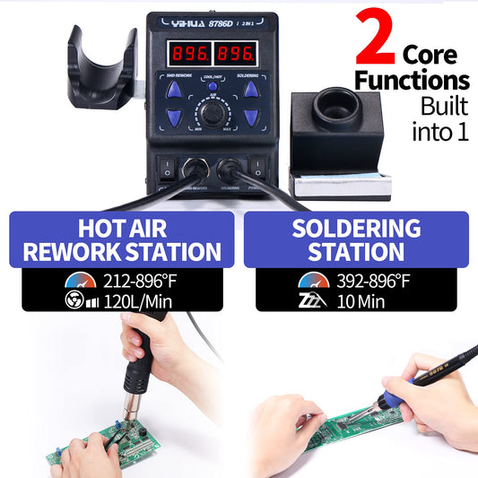 YIHUA 8786D I 2 in 1 열풍기 납땜 인두기 스테이션 700W 2번 사진