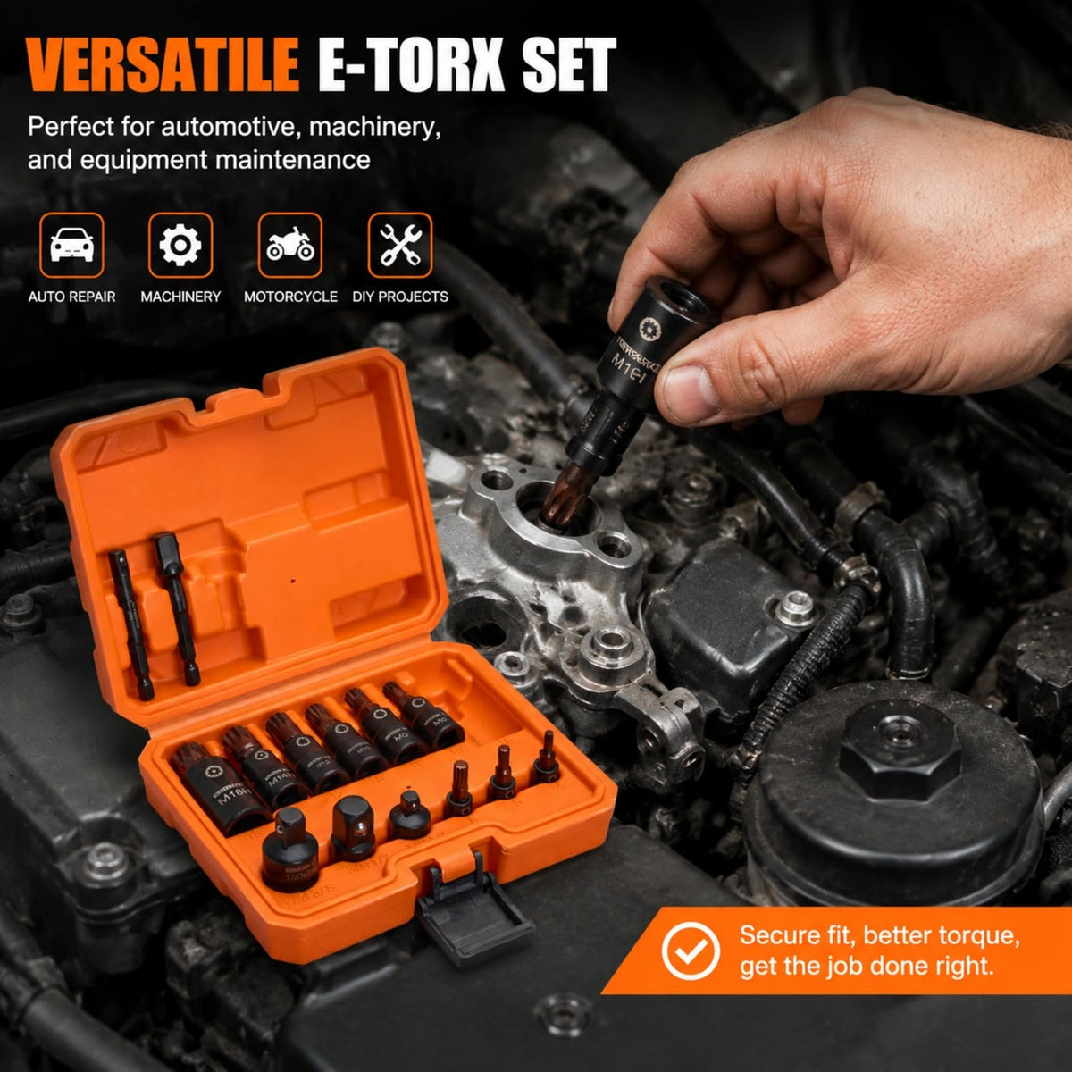 ALWORKKIT 1/2인치 드라이브 임팩트 소켓 세트 29피스 Cr-V-M 스틸 8번 사진