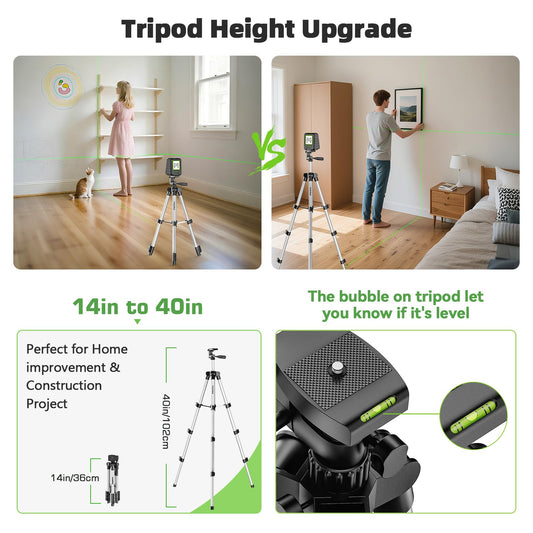 Huepar 레이저 레벨기 BOX-1G 150Ft 130° 수평 150° 수직 ±2mm/10m 그린빔 2번 사진