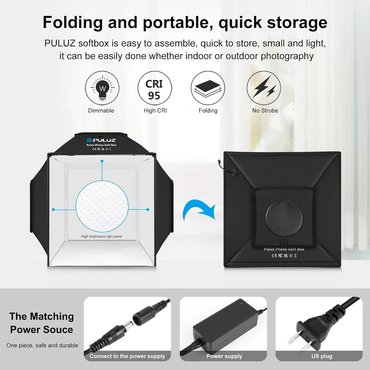 PULUZ 16인치 스튜디오 라이트 박스 480pcs LED x16 5번 사진