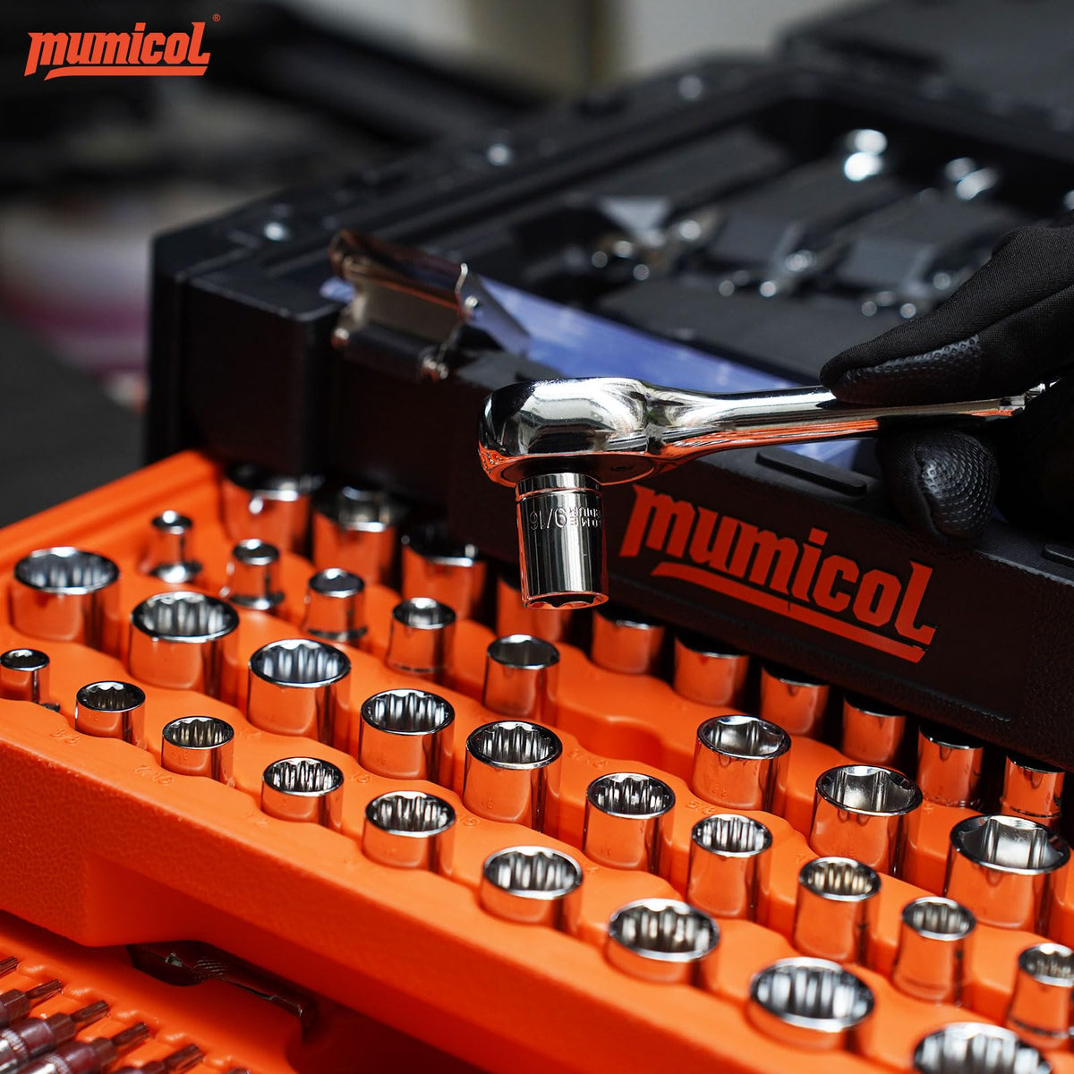 Mumicol 정비 공구 세트 소켓 세트 320pcs 1/4 3/8 1/2인치 72개 톱니 라쳇 72-Tooth 6번 사진