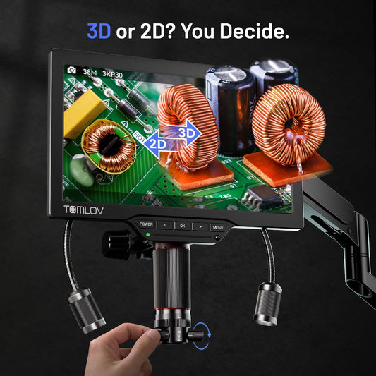 TOMLOV 3D 2D 디지털 현미경 납땜용 마그네틱 듀얼 렌즈 3K 코인 현미경 2번 사진