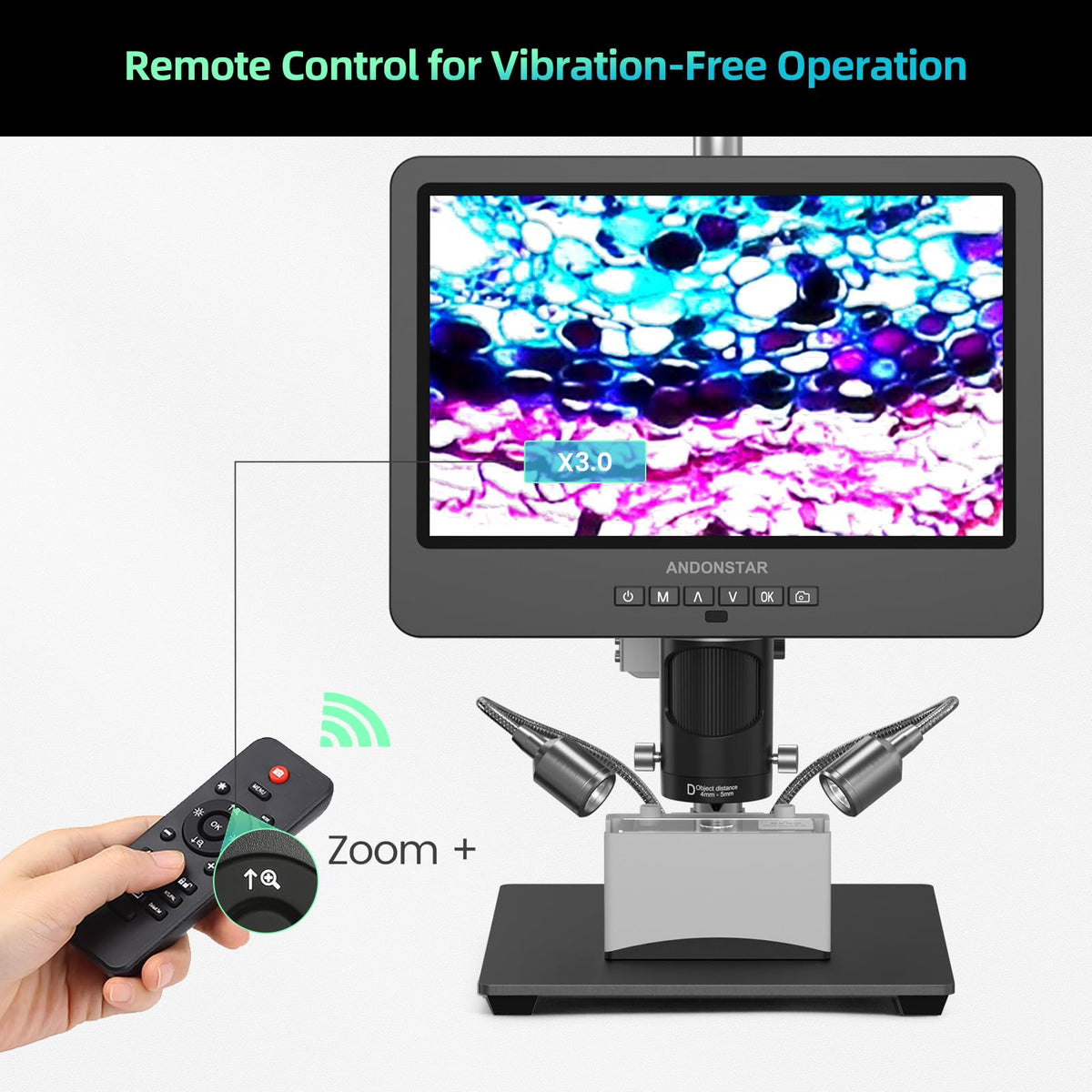 Andonstar AD249S-M 3렌즈 2160P 10.1인치 HDMI 디지털 현미경 2000x 7번 사진