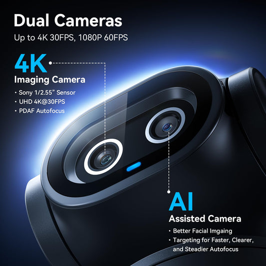 EMEET PIXY AI PTZ 4K 웹캠 듀얼카메라 PDAF 자동초점 1/2.55인치 센서 2번 사진