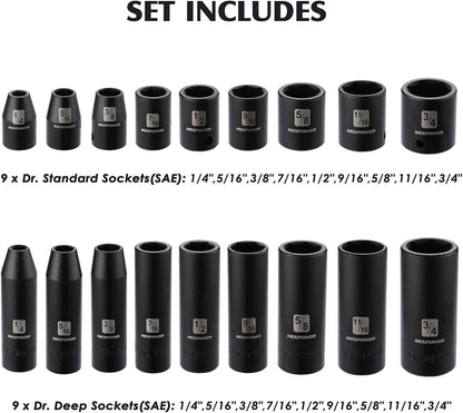 MIXPOWER MT029 소켓 렌치 세트 87pcs 3/8인치 CR-MO 딥 스탠다드 SAE 메트릭 4번 사진