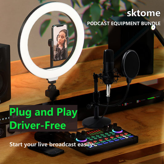 sktome 48V XLR 팟캐스트 마이크 번들 음성변조기 조절형 마이크 스탠드 2번 사진