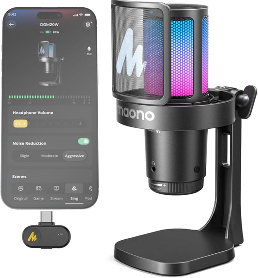 MAONO DGM20W 무선 게이밍 마이크 PC 스마트폰 2.4G USB 1번 사진