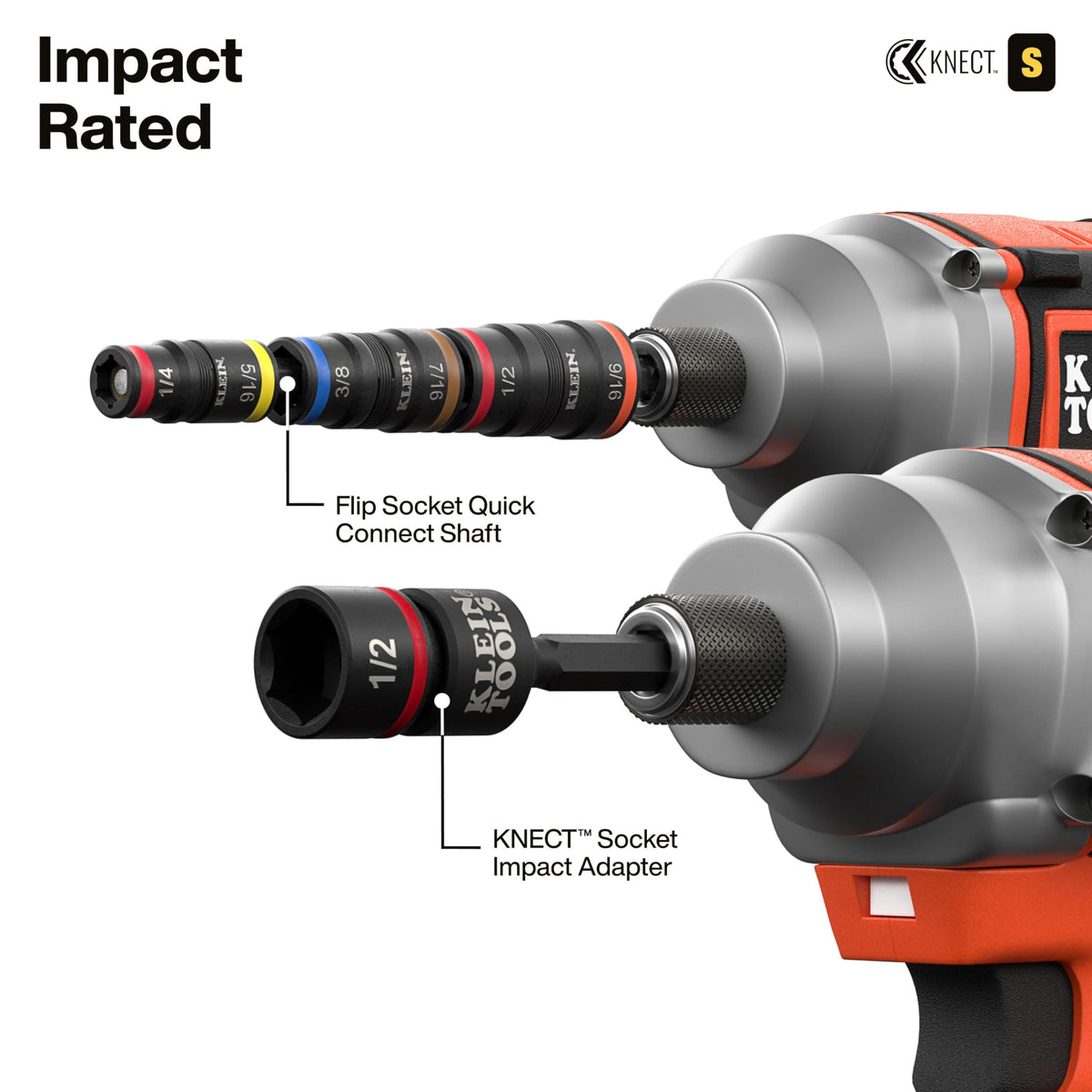 KLEIN TOOLS KNECT (S) 33피스 SAE 메트릭 패스스루 소켓 세트 6번 사진