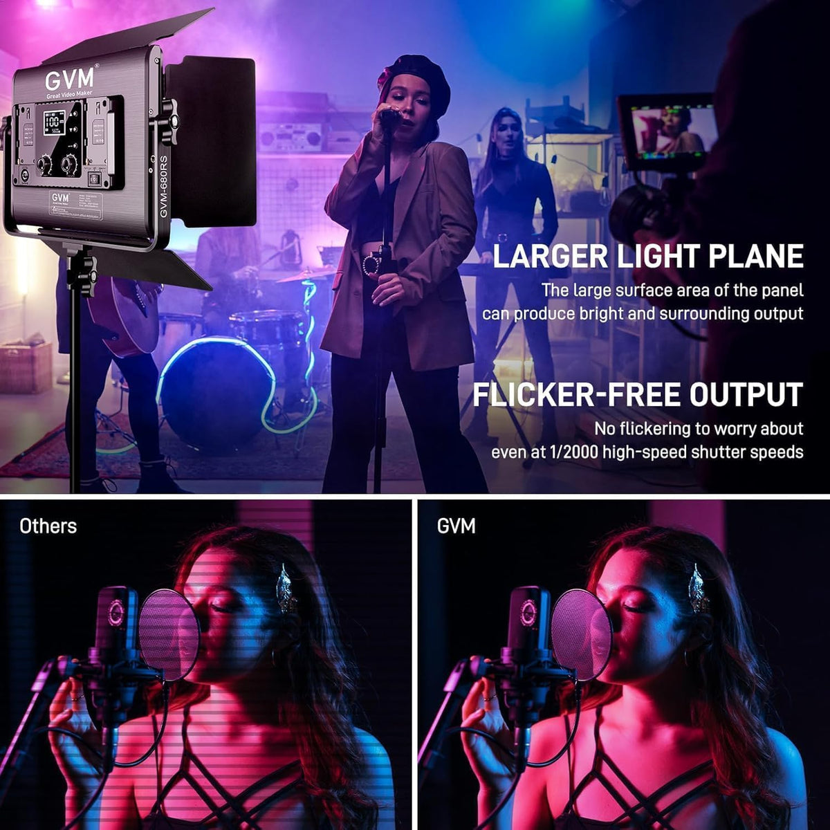 GVM Great Video Maker 680RS RGB LED 비디오 라이트 50W 3개 세트 3번 사진