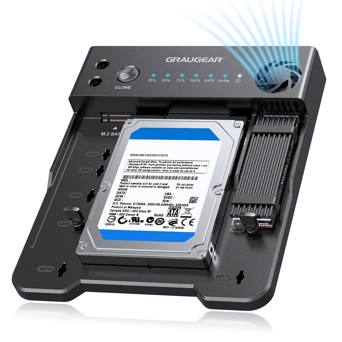 GRAUGEAR M.2 NVMe SATA SSD HDD 하드 드라이브 도킹 스테이션 클로너 독 1번 사진