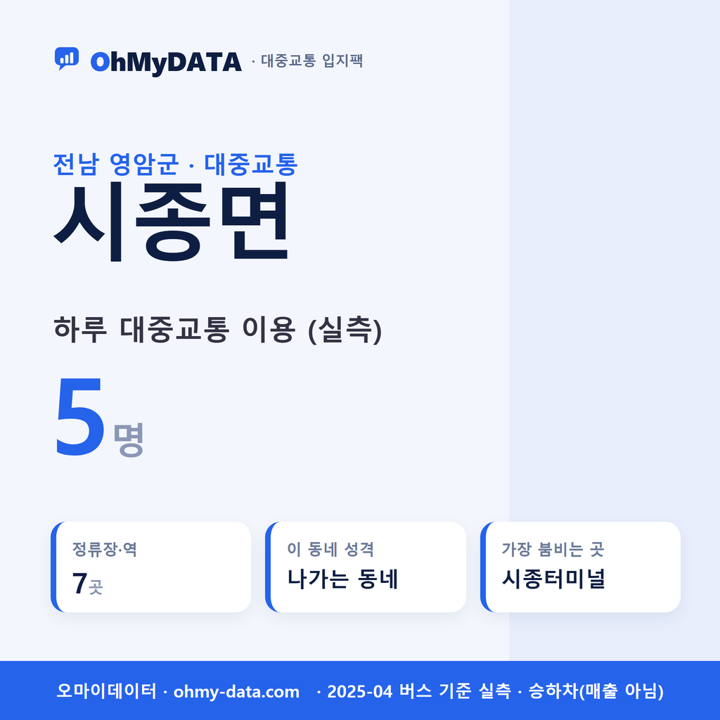 시종면 대중교통 입지팩 표지