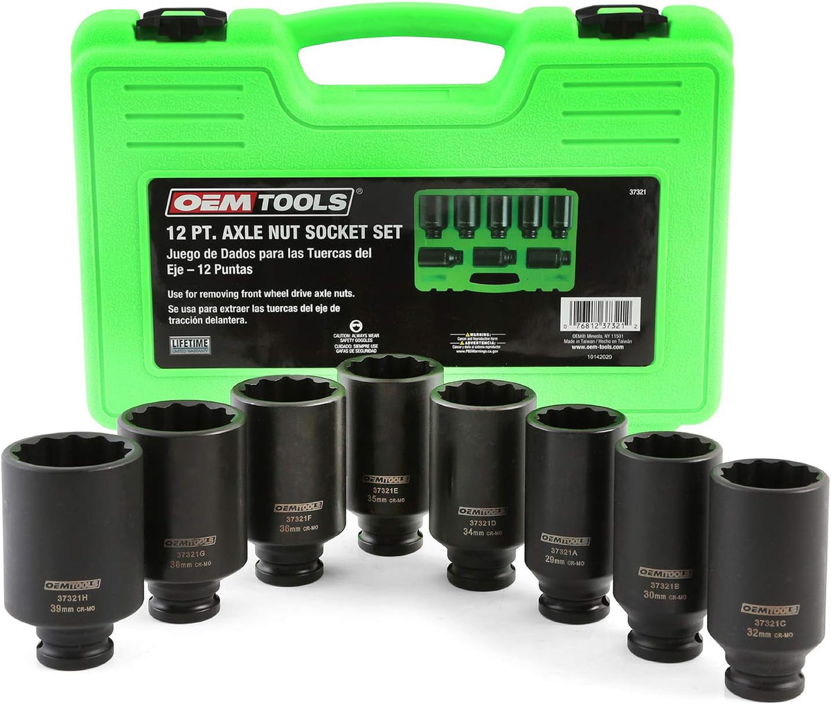 OEMTOOLS 37321 8피스 1/2인치 드라이브 12포인트 액슬 너트 소켓 세트 8-Pc 1번 사진