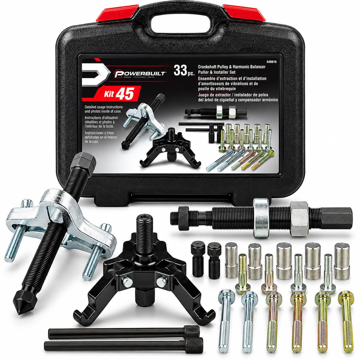 Powerbuilt 하모닉 밸런서 풀리 설치기 공구 키트 33pcs 648616 1번 사진