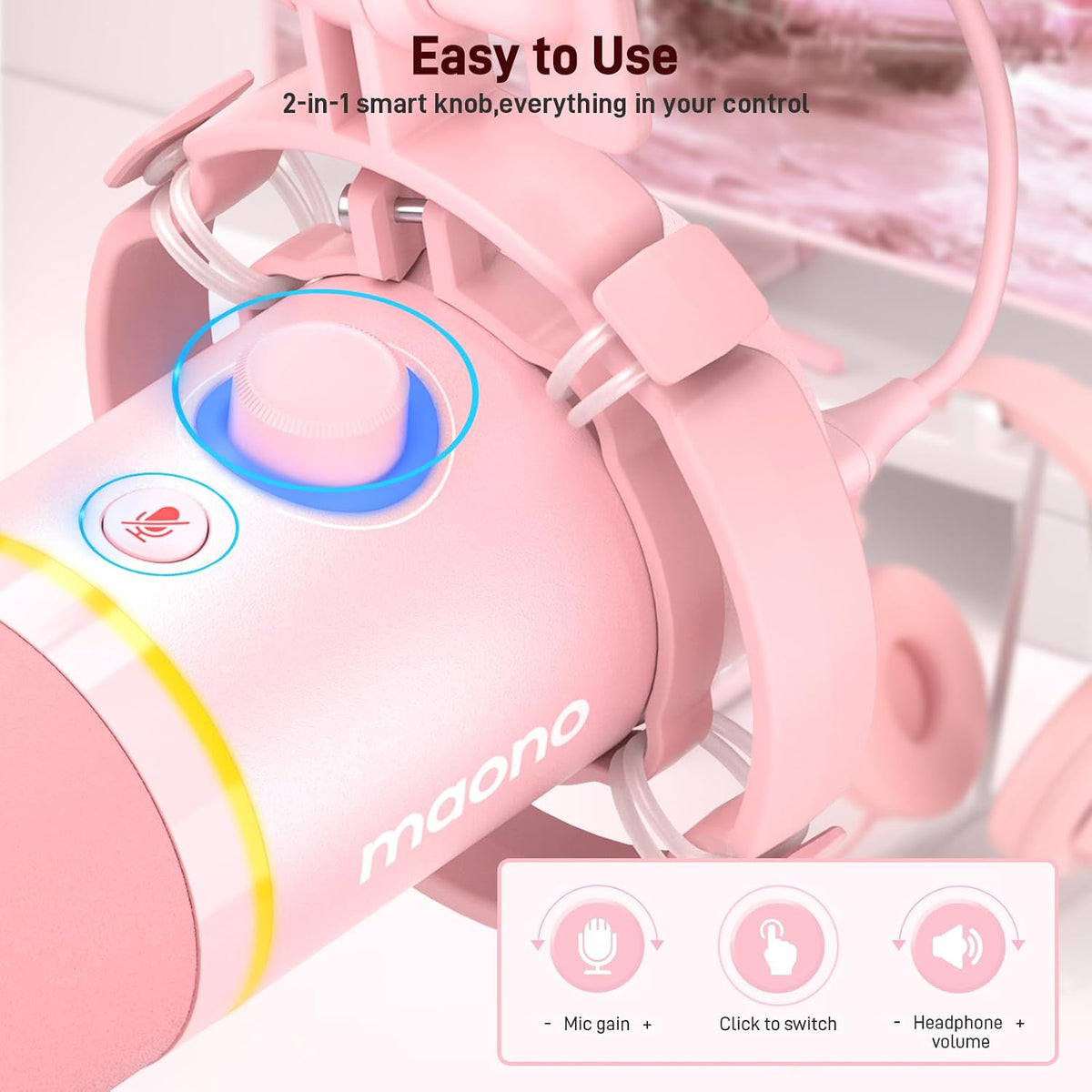 MAONO PD200XS XLR USB 다이나믹 마이크 키트 RGB 게이밍 5번 사진