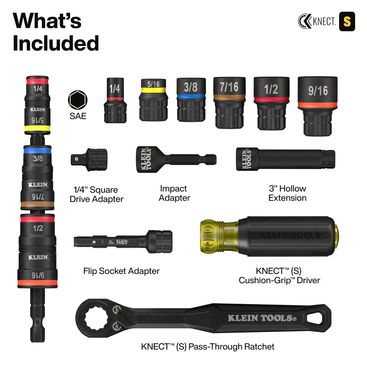 KLEIN TOOLS KNECT (S) 33피스 SAE 메트릭 패스스루 소켓 세트 2번 사진