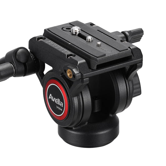 AVELLA V504 비디오 삼각대 유압식 헤드 60mm 1/4인치 3/8인치 퀵 릴리스 플레이트 1번 사진