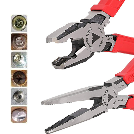 Vampliers 나사 추출 플라이어 2-PC 세트 7.5인치 롱노즈 8인치 라인맨 1번 사진