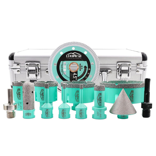 LEKOMESH 타일 홀쏘 키트 6-100mm 13pcs 다이아몬드 자기 타일 석재용 1번 사진