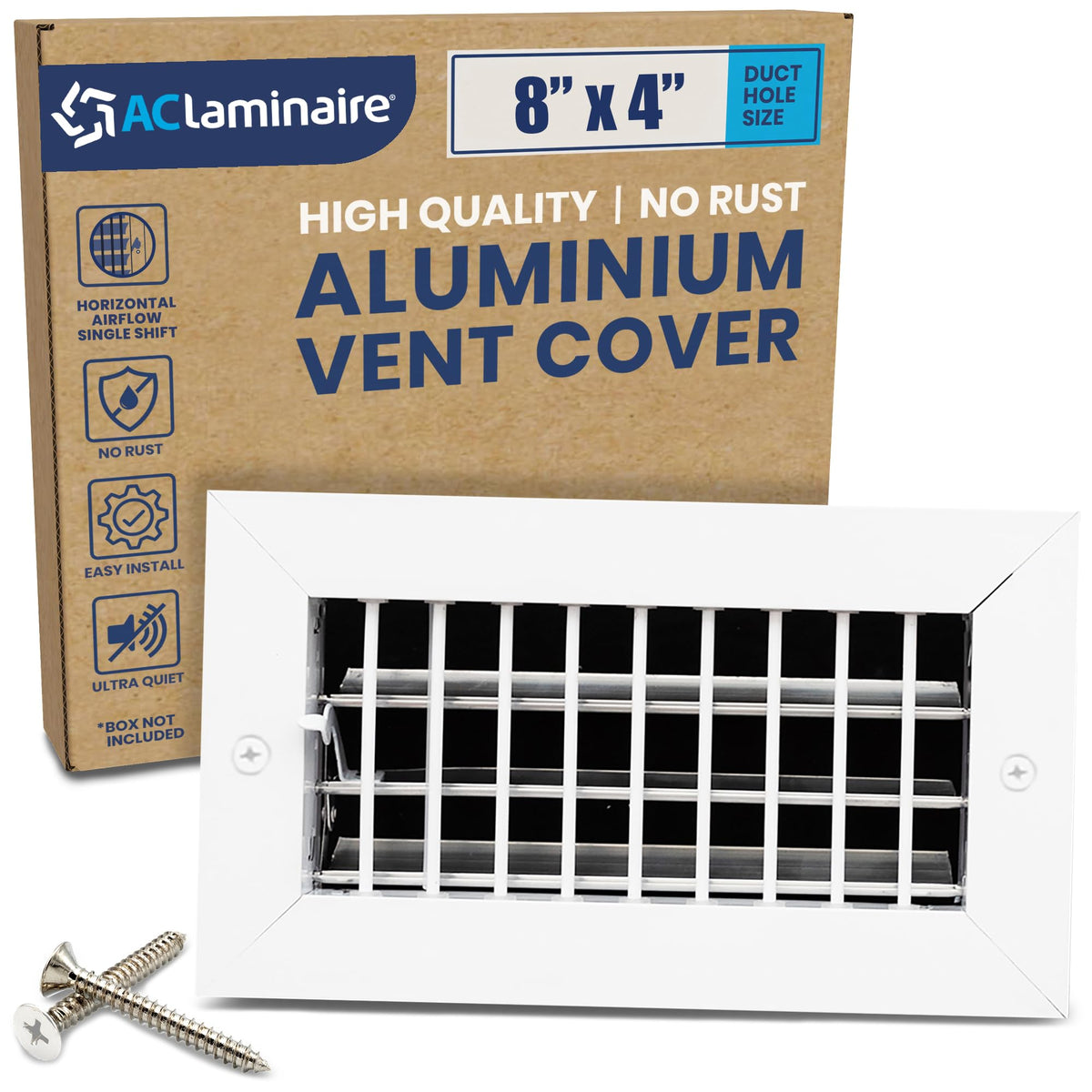 ACLAMINAIRE 알루미늄 싱글 디플렉션 조절식 에어 서플라이 레지스터 덕트 홀 장식 환기구 커버 12번 사진