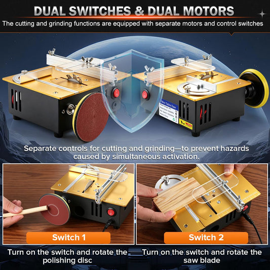 Nicklaua 미니 테이블쏘 다기능 목공용 dual-motor 속도 각도 조절 2번 사진