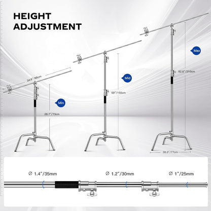 soonpho 붐 스탠드 C 스탠드 210cm 스테인리스 스틸 2번 사진