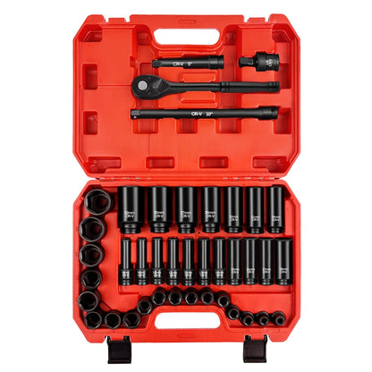 WETT 1/2인치 드라이브 메트릭 임팩트 소켓 세트 6포인트 8-32mm 라쳇 1번 사진