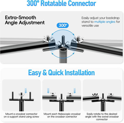 EMART 스튜디오 배경 스탠드 10x20ft 헤비듀티 사진 촬영용 300도 회전 커넥터 4번 사진