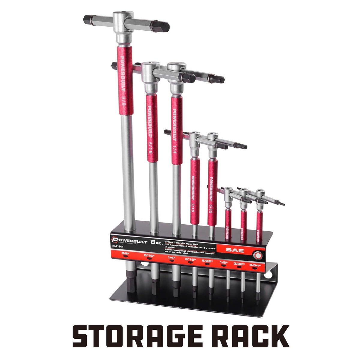 Powerbuilt T-Handle 육각 렌치 세트 2 2.5 3 4 5 6 8 10mm 11인치 5번 사진