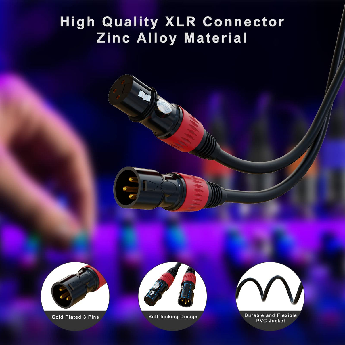 AuxLink XLR 마이크 케이블 멀티컬러 3번 사진