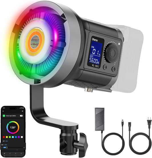 ULANZI RGB COB LED 비디오 라이트 120W 2700-6500K CRI95+ APP 제어 1번 사진