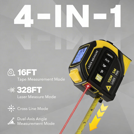 Generic 4-in-1 디지털 레이저 줄자 16FT 328FT 33FT 크로스라인 2번 사진