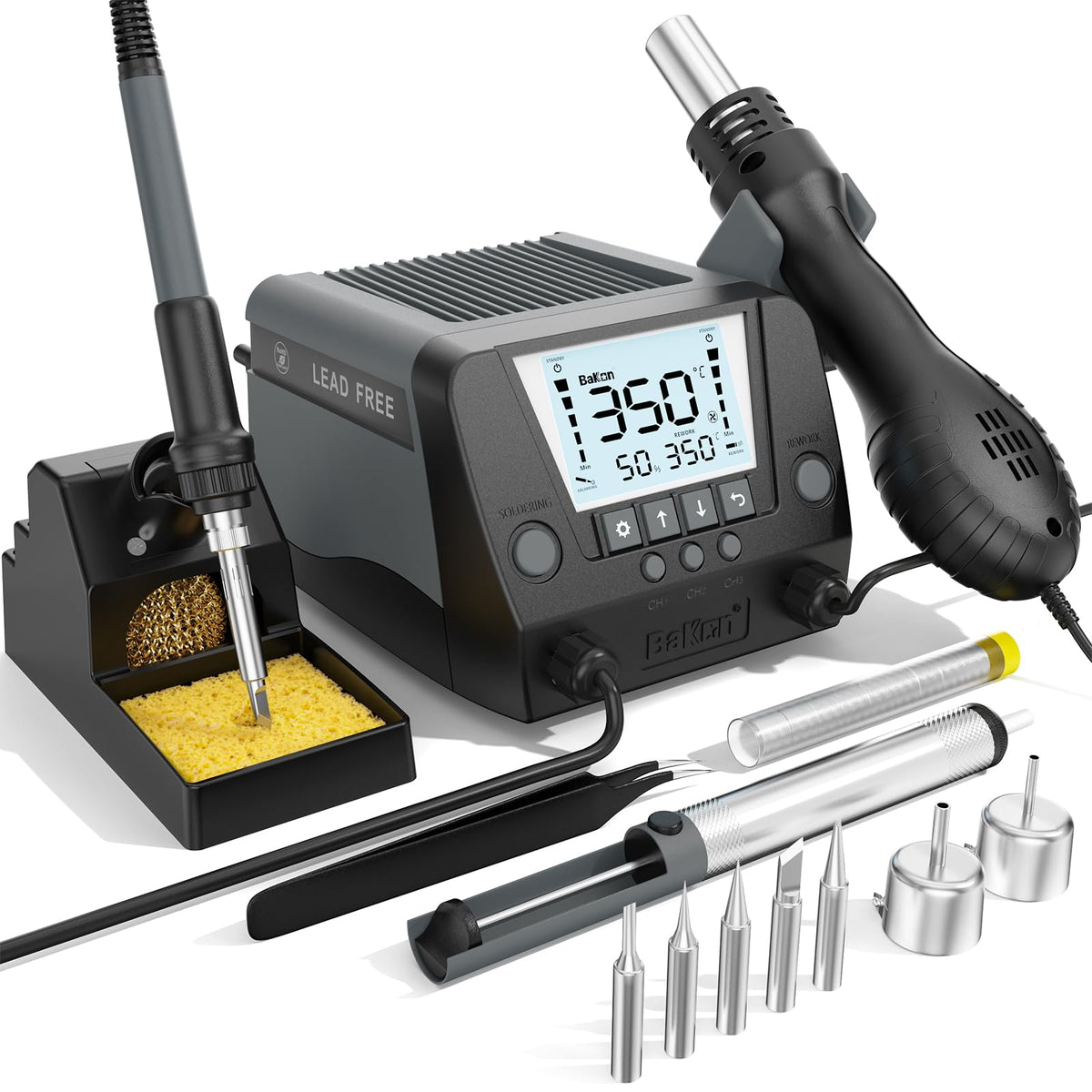 BAKON BK8586D 2-in-1 납땜 스테이션 열풍 리워크 스테이션 키트 8번 사진