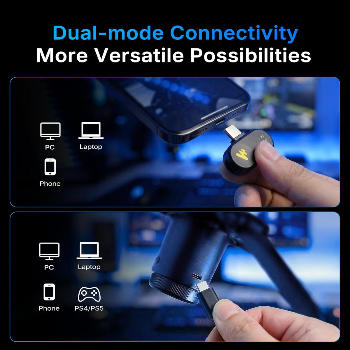 MAONO DGM20W 무선 게이밍 마이크 PC 스마트폰 2.4G USB 3번 사진