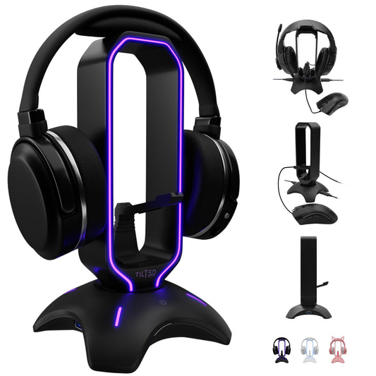 Tilted Nation RGB 헤드셋 스탠드 마우스 번지 2포트 USB 3.0 허브 게이밍 거치대 1번 사진