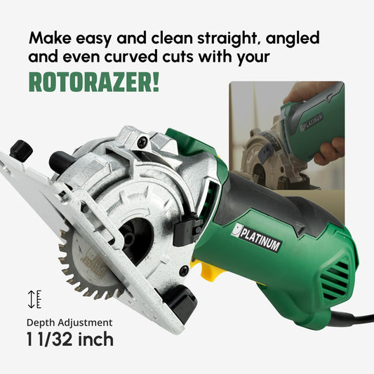 Rotorazer Saw 미니 원형톱 480W 4500 RPM 다용도 3종 블레이드 2번 사진