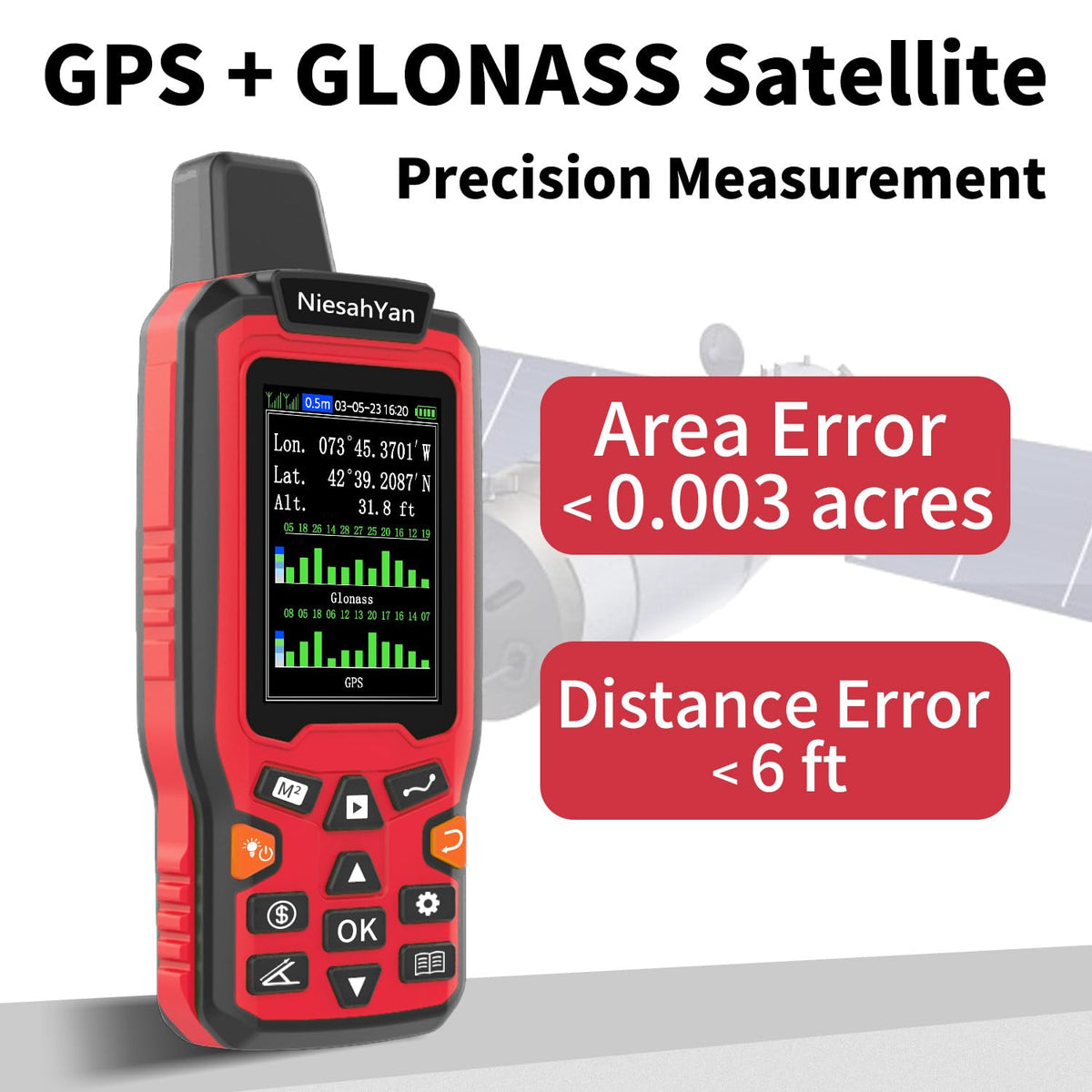 NiesahYan ZL180 휴대용 GPS 측량기 고정밀 면적 거리 측정 4in1 5번 사진
