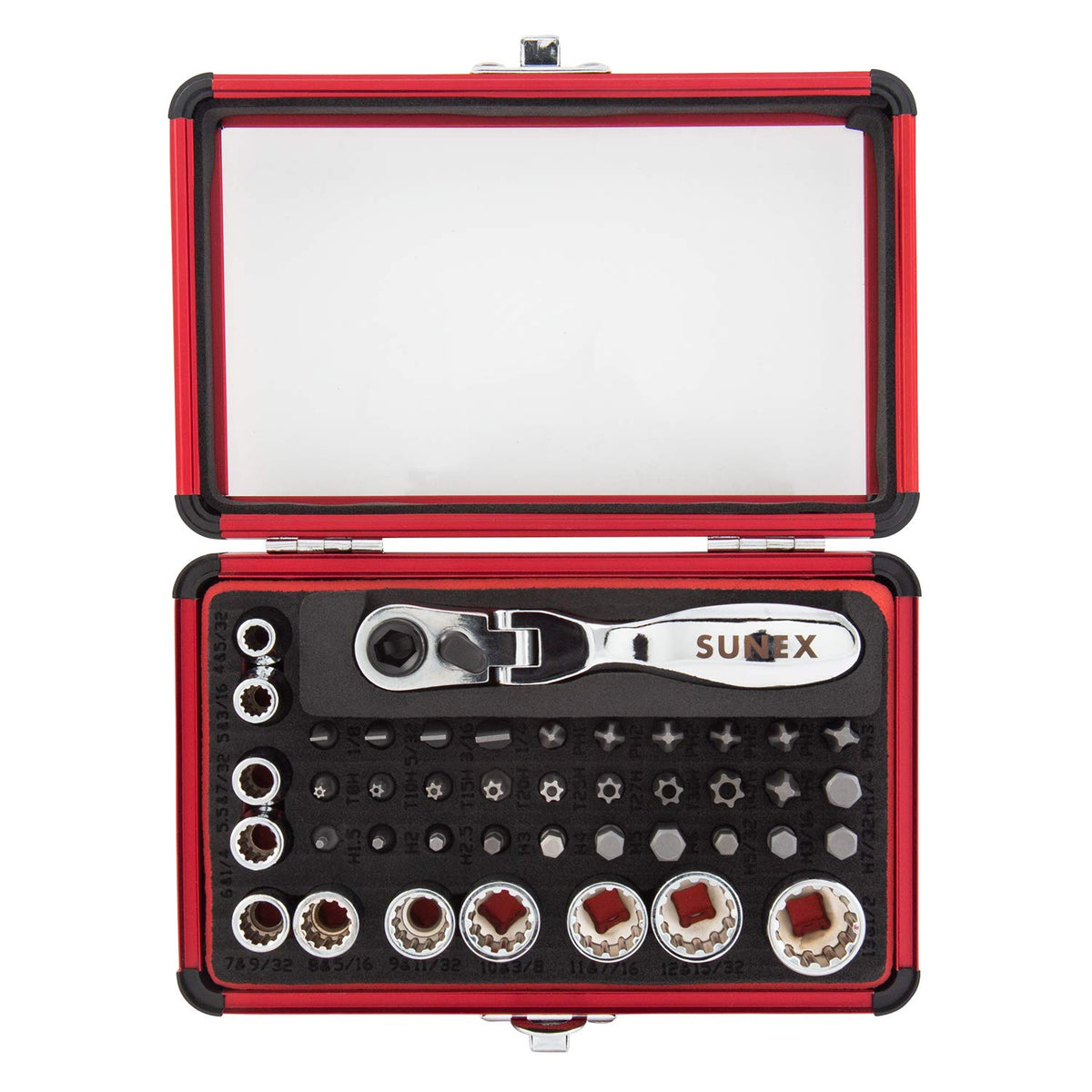 Sunex Tools 미니 라쳇 비트 세트 1/4인치 드라이브 9726·9732 트루팀버 칼라 케이스 72톱니 소켓 1번 사진