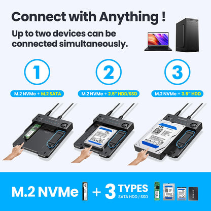 GRAUGEAR M.2 NVMe SATA SSD HDD 하드 드라이브 도킹 스테이션 클로너 독 6번 사진