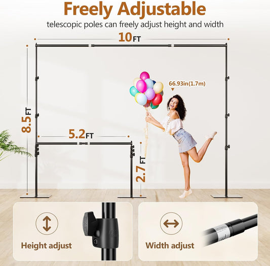 EMART 스튜디오 배경 스탠드 헤비듀티 8.5x10ft 조절형 파이프 앤 드레이프 스탠드 2번 사진