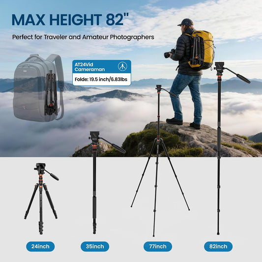 GEEKOTO Video Tripod Fluid Head 알루미늄 77인치 2번 사진