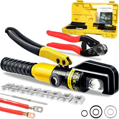 Brileine 유압 압착 공구 12 AWG-2/0 AWG 육각 다이 9개 배터리 케이블 압착기 12번 사진