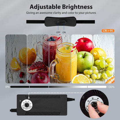 Takerers 스튜디오 라이트박스 39x39인치 210 LED 촬영 배경 조명 텐트 2번 사진