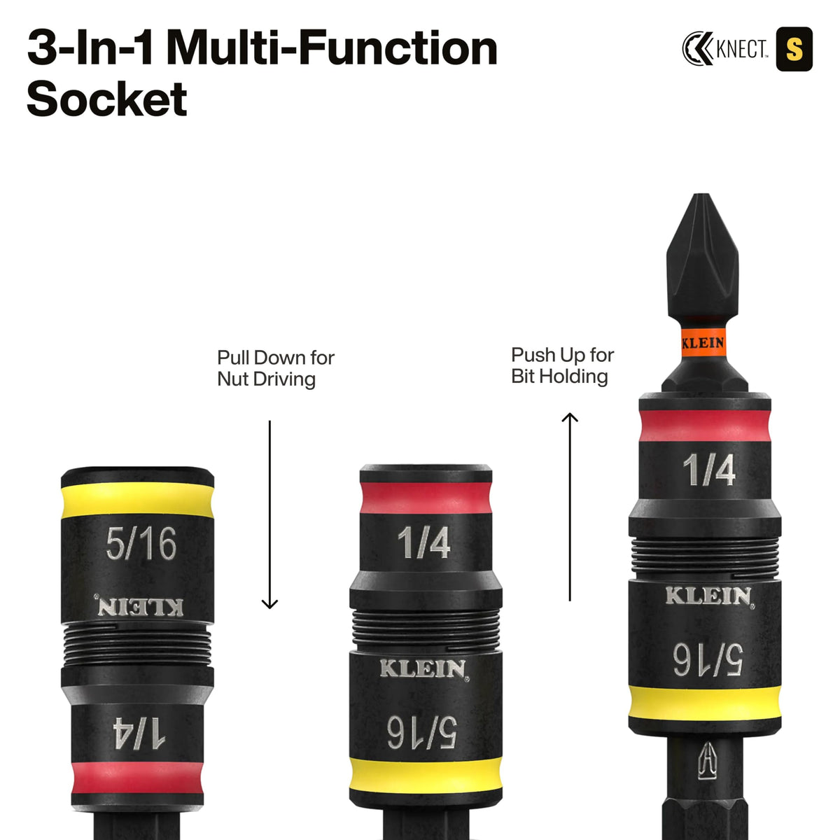 KLEIN TOOLS KNECT (S) 33피스 SAE 메트릭 패스스루 소켓 세트 8번 사진