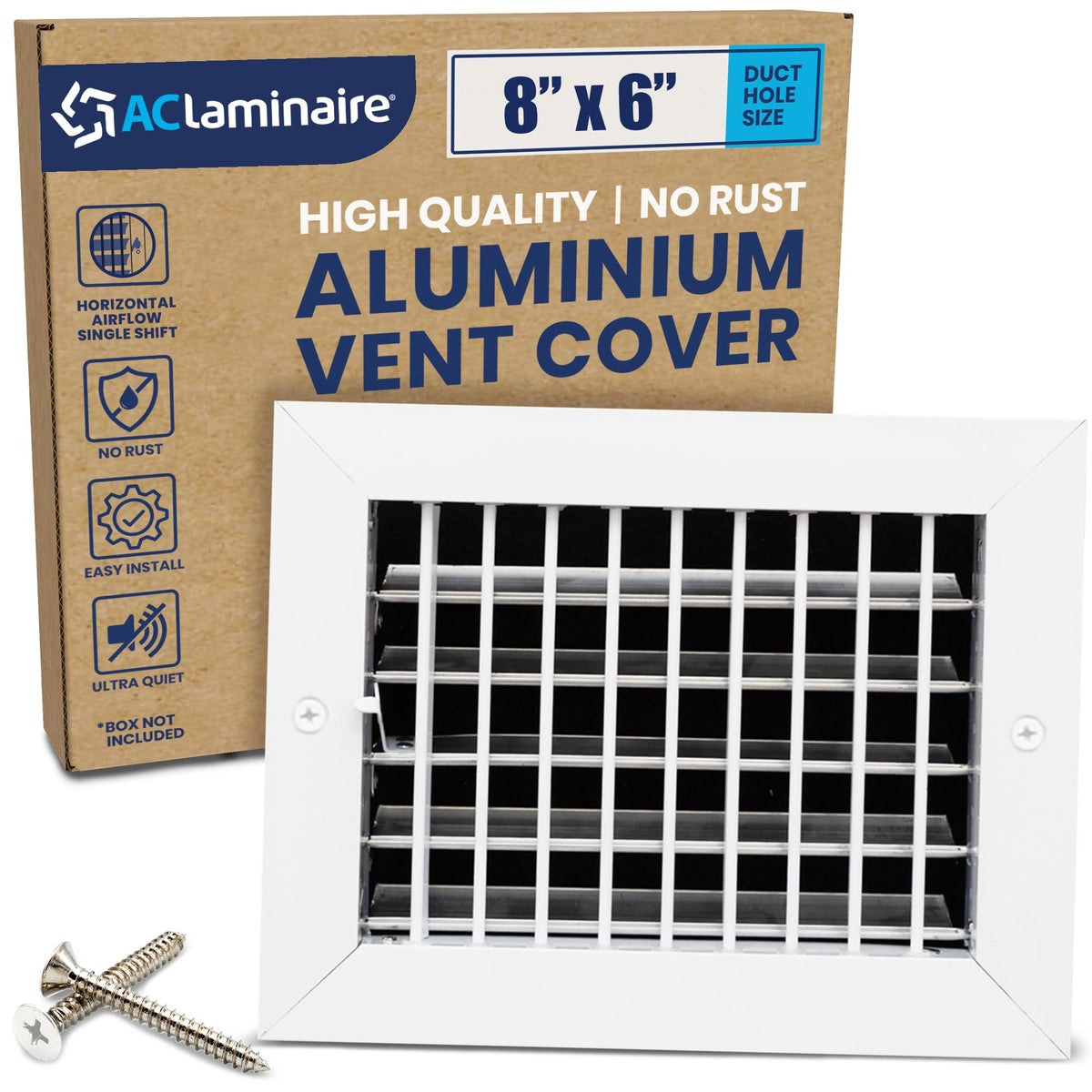 ACLAMINAIRE 알루미늄 싱글 디플렉션 조절식 에어 서플라이 레지스터 덕트 홀 장식 환기구 커버 13번 사진