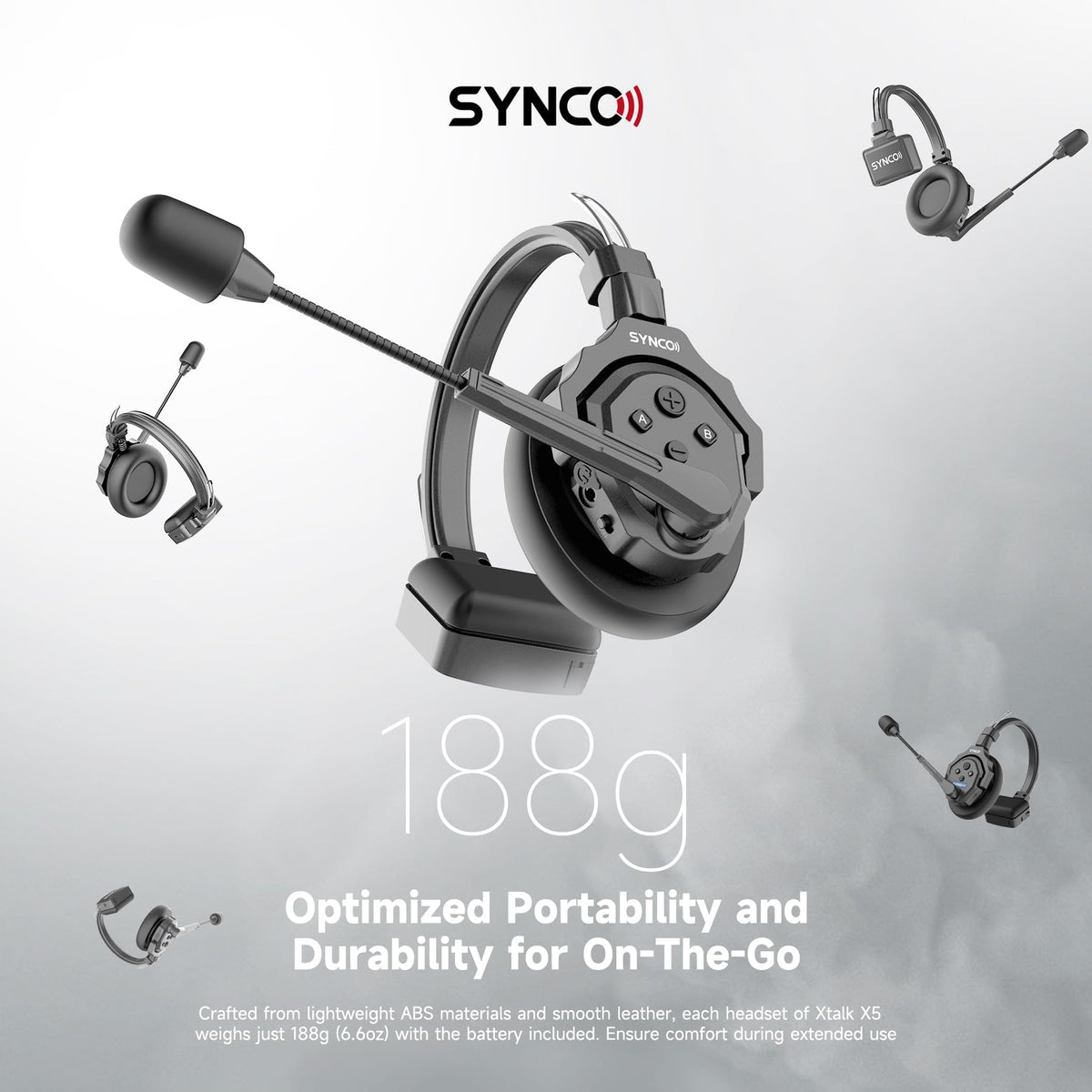SYNCO XTalk 풀듀플렉스 무선 인터컴 헤드셋 2.4GHz 9번 사진