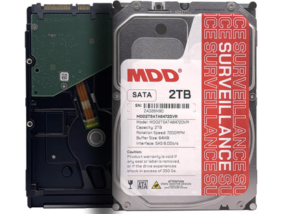 MDD MAXDIGITALDATA 2TB 64MB 캐시 7200RPM SATA 6.0Gb/s 3.5인치 내부 감시용 하드 드라이브 MDD2TSA 1번 사진